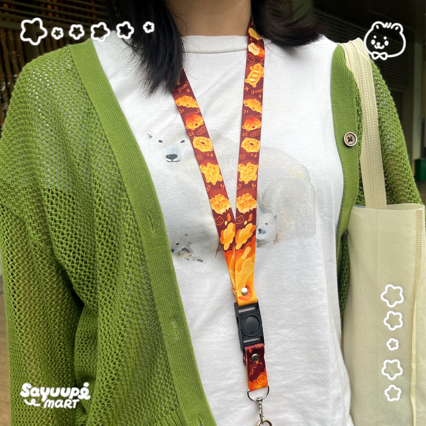 Bear Bakery Printed Lanyard