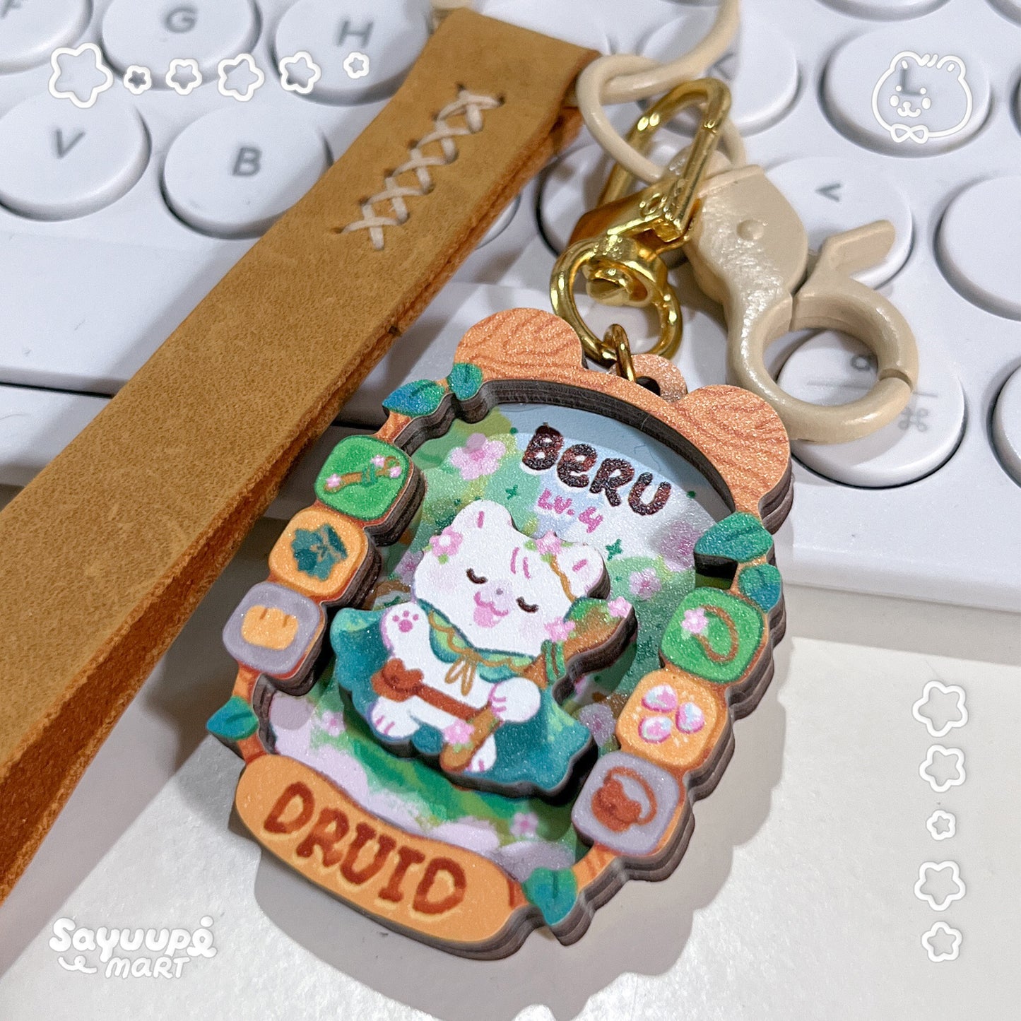 Adventure Pawty Layered Wooden Keychain